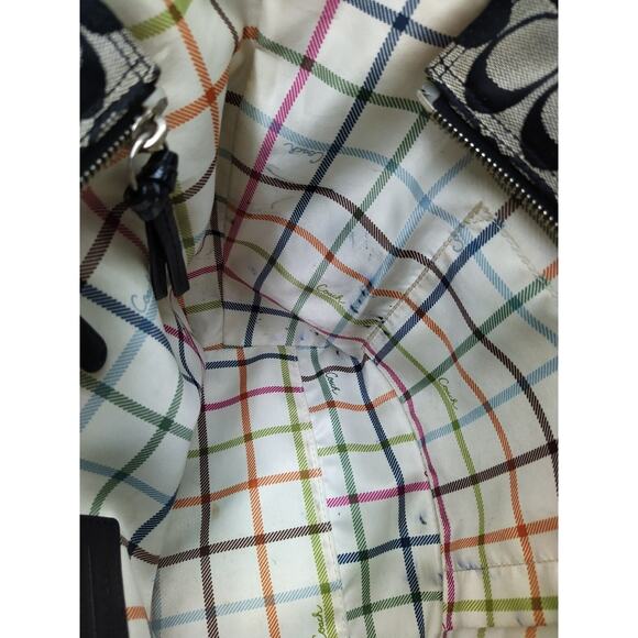 Coach Bleecker Signature Black Canvas Leather Trim Top Handle Tote Shoulder Bag - Picture 11 of 15